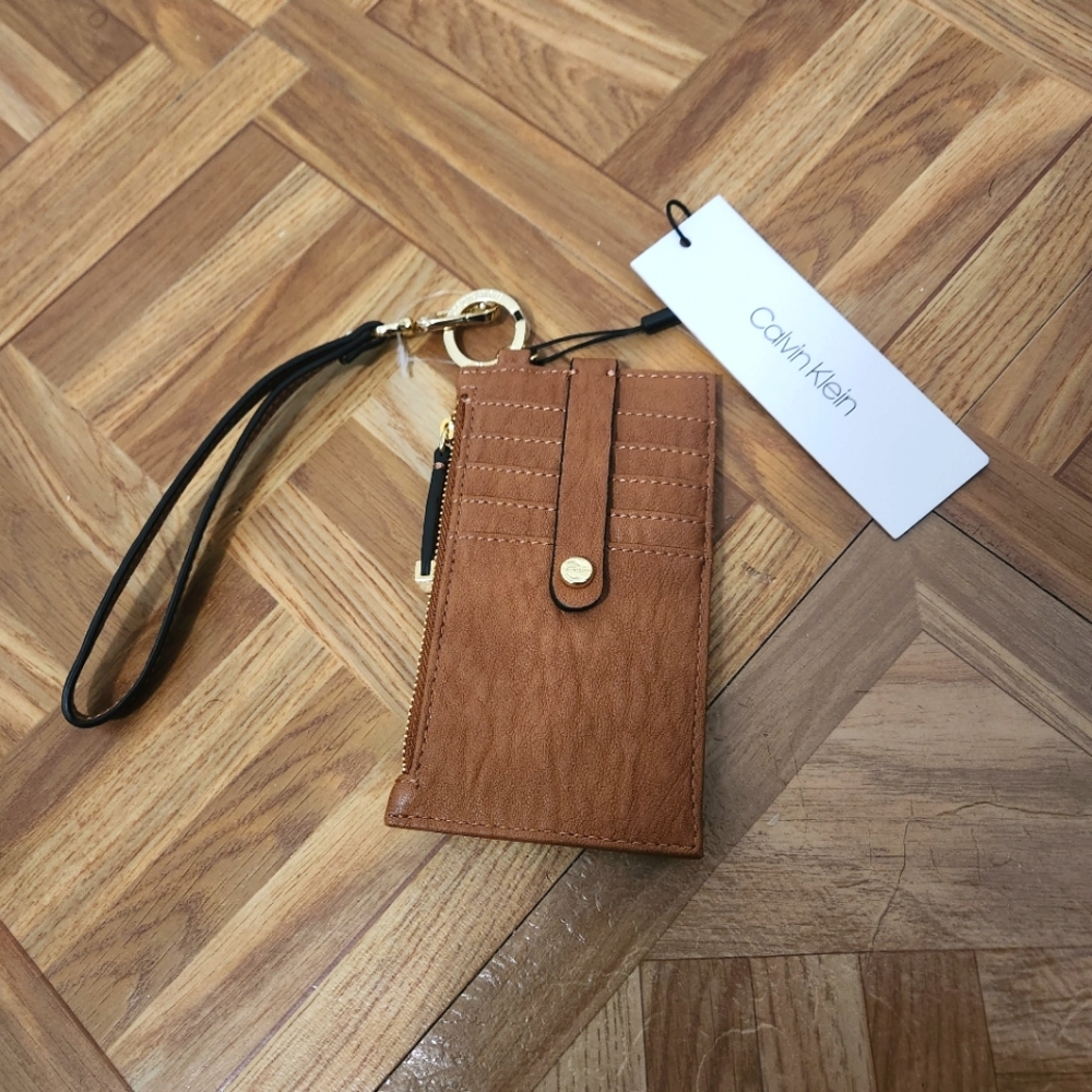 Calvin Klein Brown Wristlet Credit Card Holder